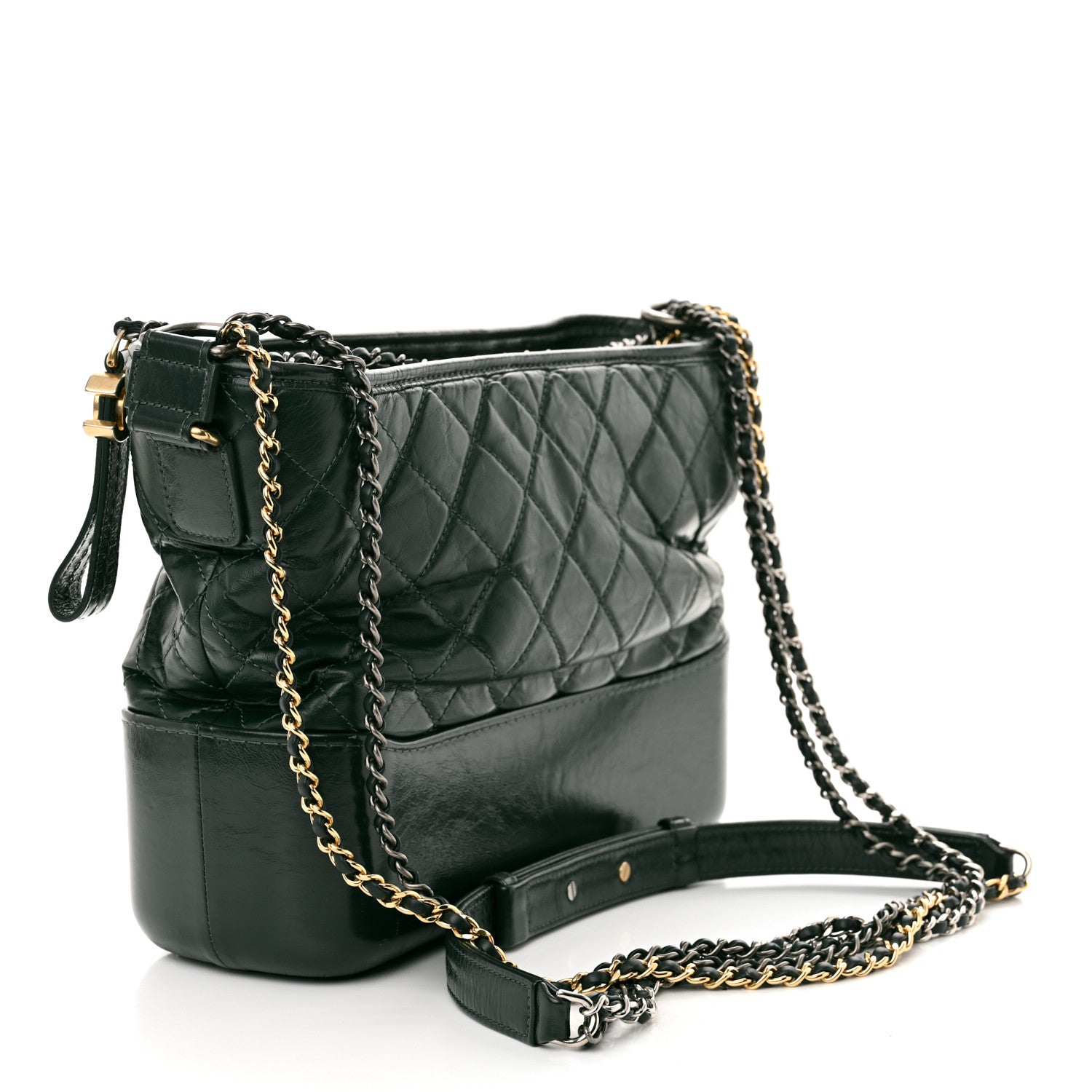 Chanel Aged Calfskin Quilted Medium Gabrielle Hobo Green 3 of 15