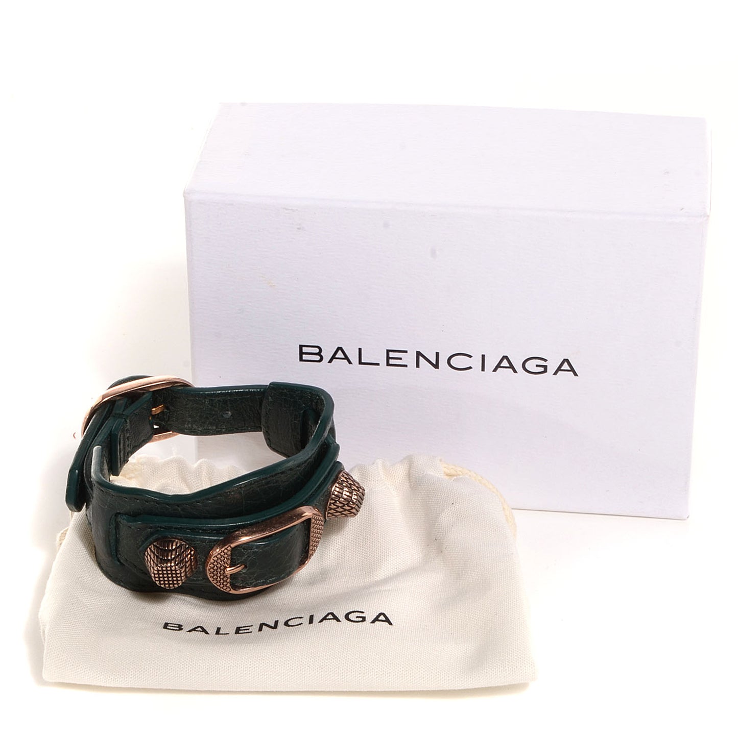 Agneau Arena Giant 12 Rose Gold Hardware Bracelet Size Medium Poker Fonce