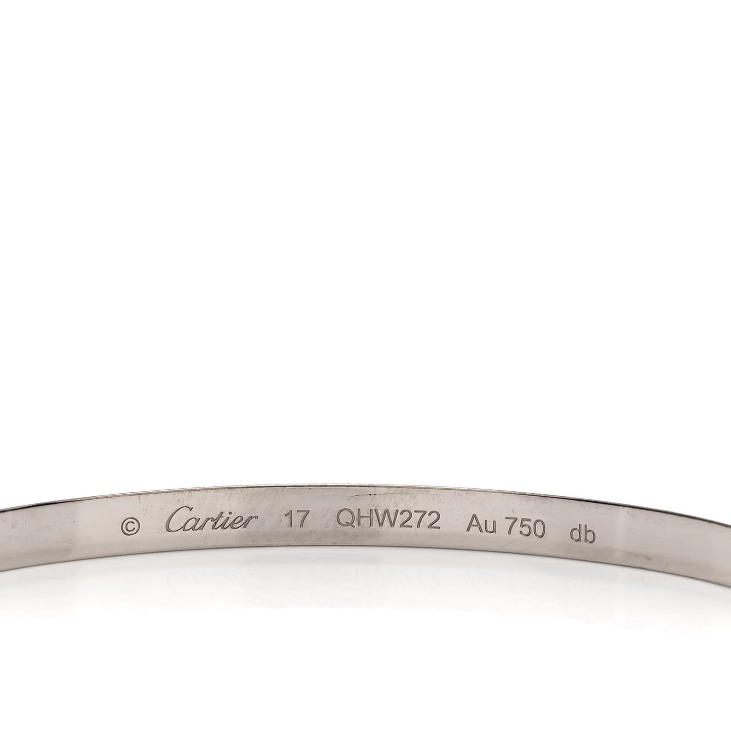 18K White Gold Small LOVE Bracelet 17