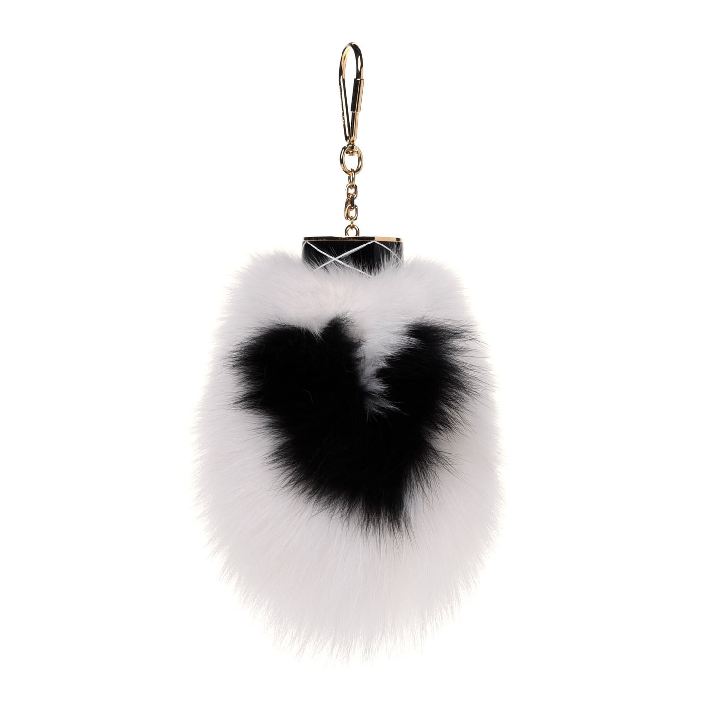 Fox Fur Fuzzy V Bag Charm White