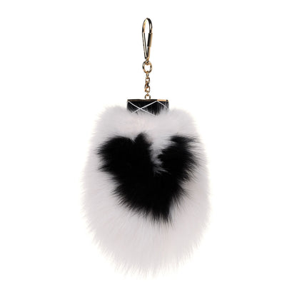 Louis Vuitton Fox Fur Fuzzy V Bag Charm White 1 of 5