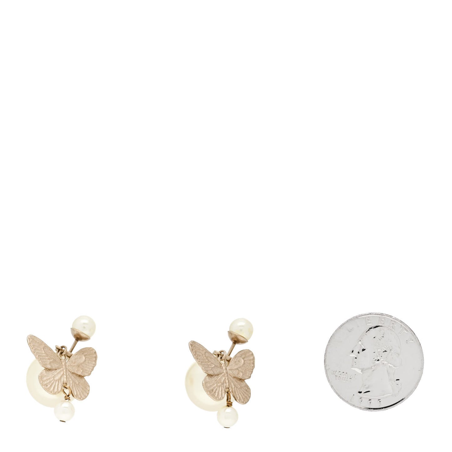Pearl Butterfly Tribal Earrings Gold