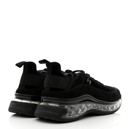 Chanel Suede Grosgrain Mens CC Sneakers 46 Black 4 of 8