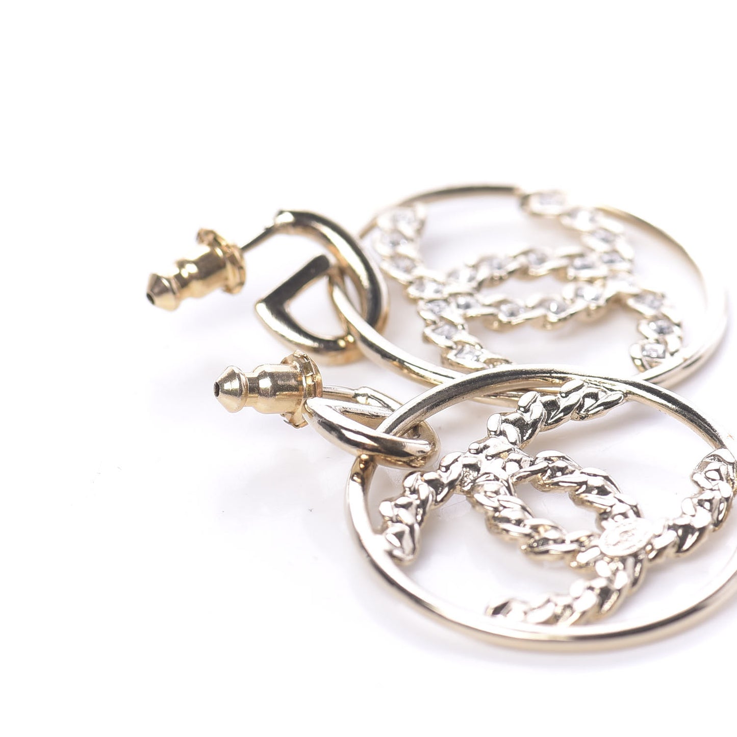 Baguette Crystal High Society CC Drop Earrings Gold