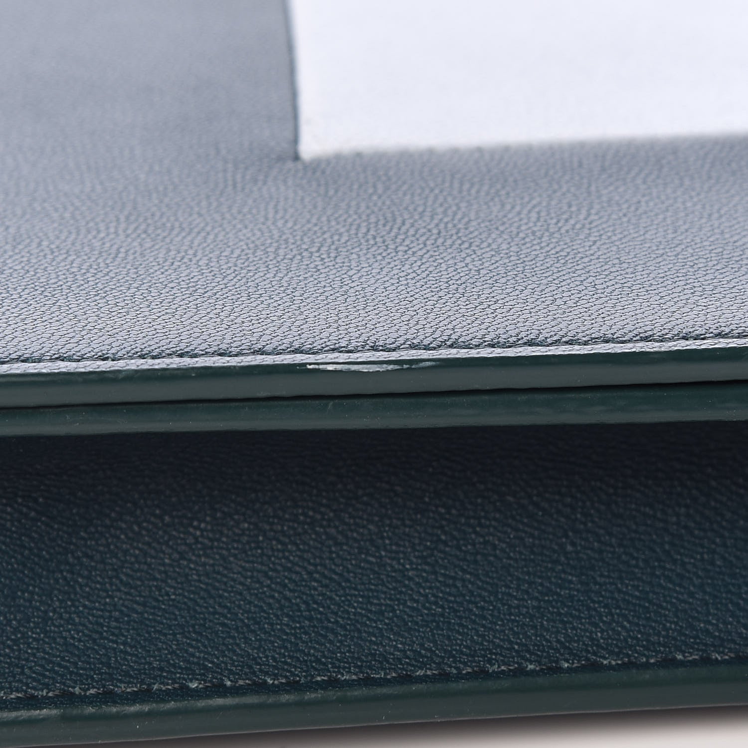 Celine Smooth Lambskin Frame Evening Chain Clutch Mineral Dark Green 14 of 15