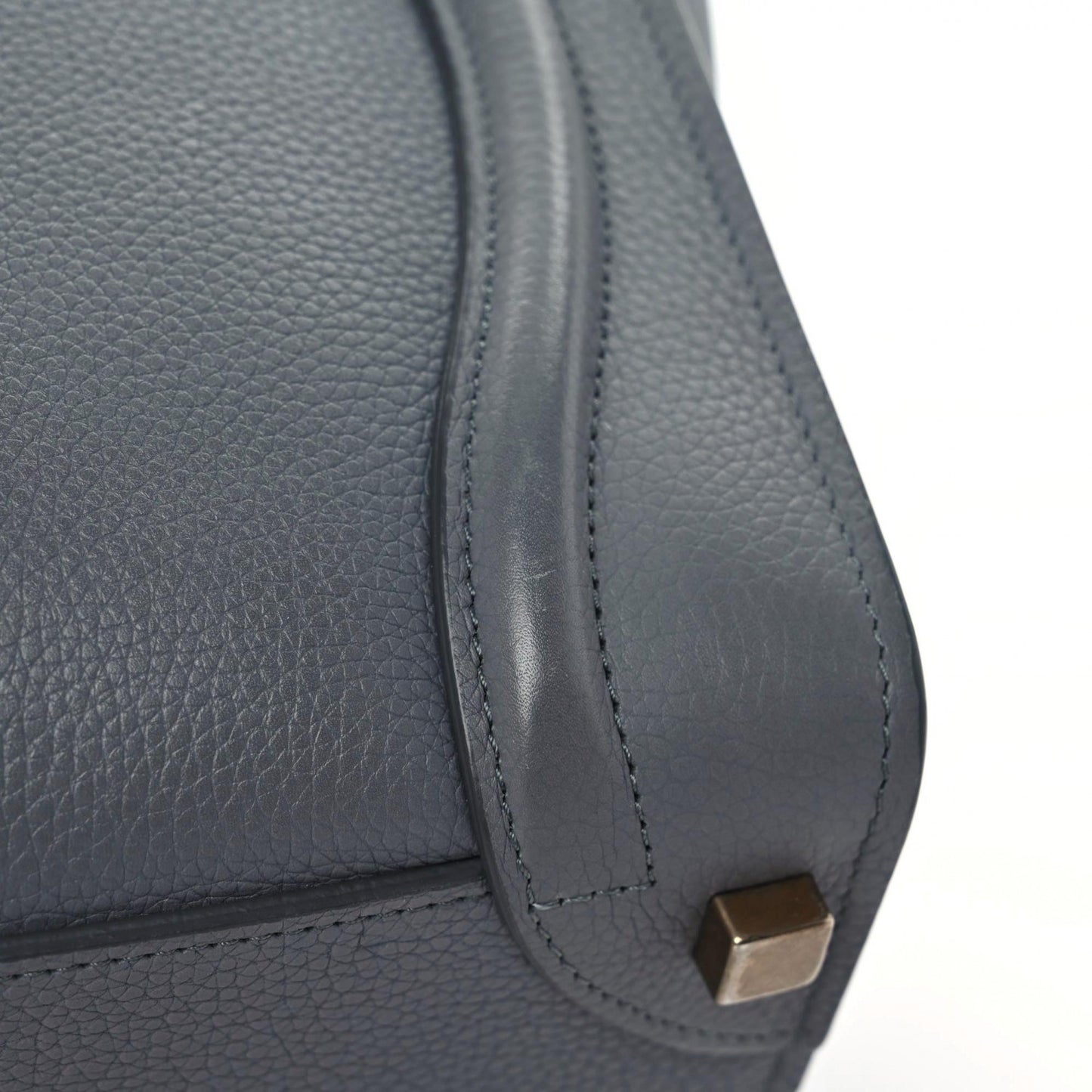 Drummed Calfskin Micro Luggage Kohl