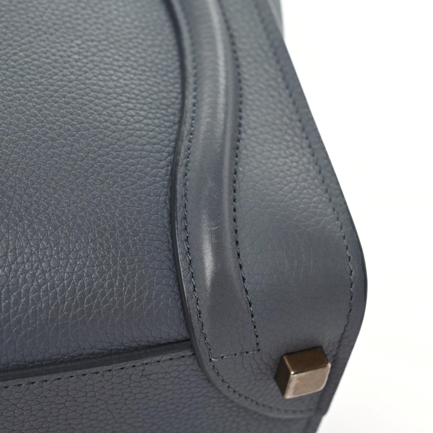 Celine Drummed Calfskin Micro Luggage Kohl 7 of 13