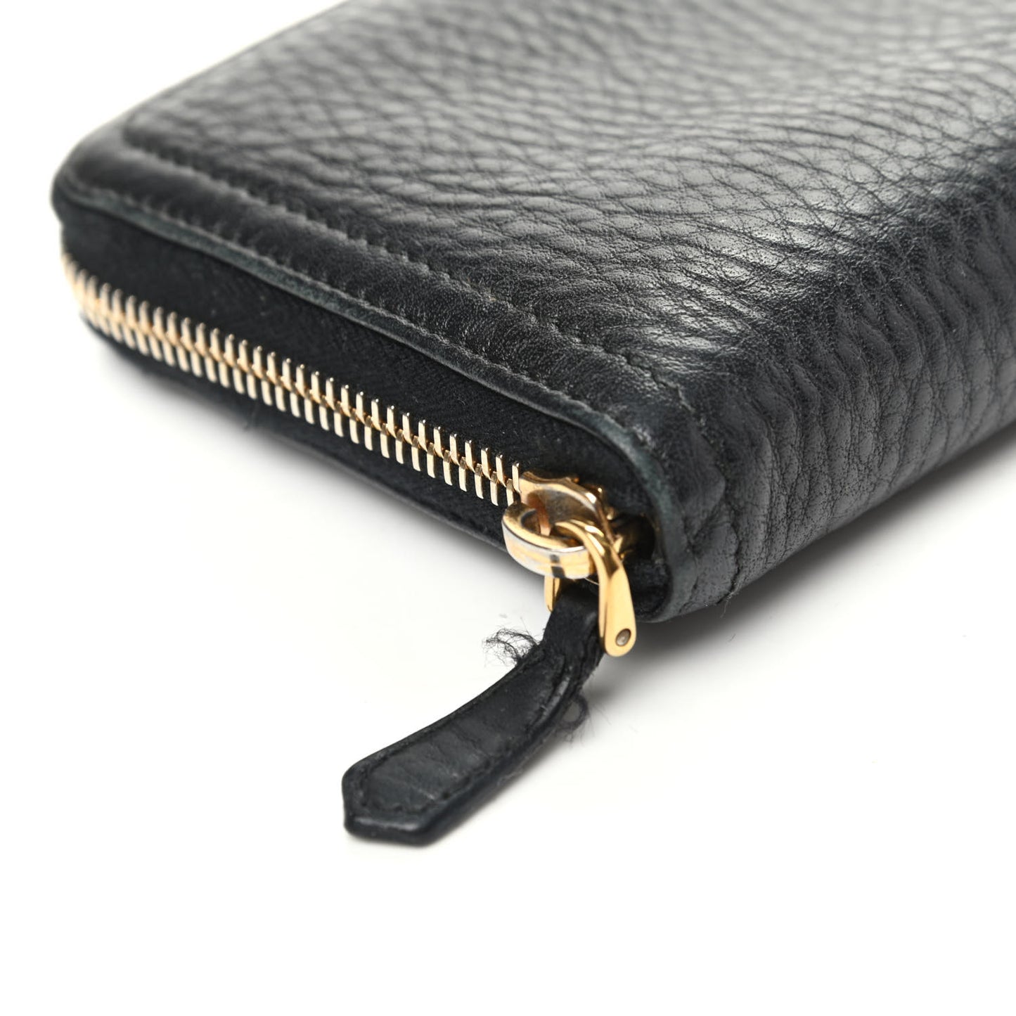 Vitello Daino Zip Around Wallet Black