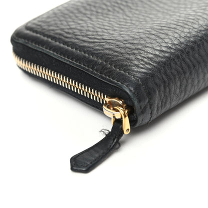 Prada Vitello Daino Zip Around Wallet Black 9 of 9