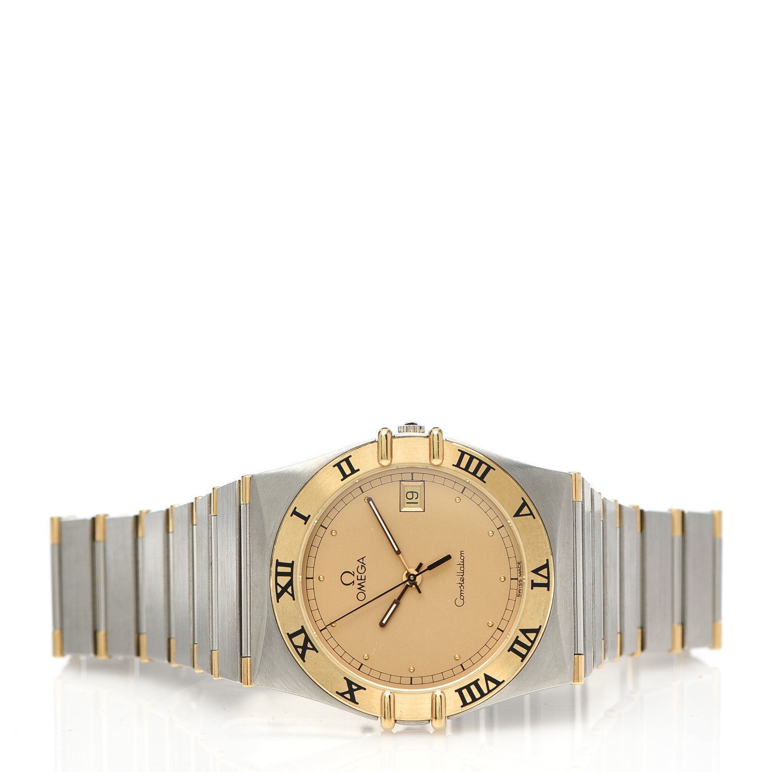 Omega Stainless Steel 18K Yellow Gold 33mm Constellation Quartz Watch Champagne 396.1075 3 of 5