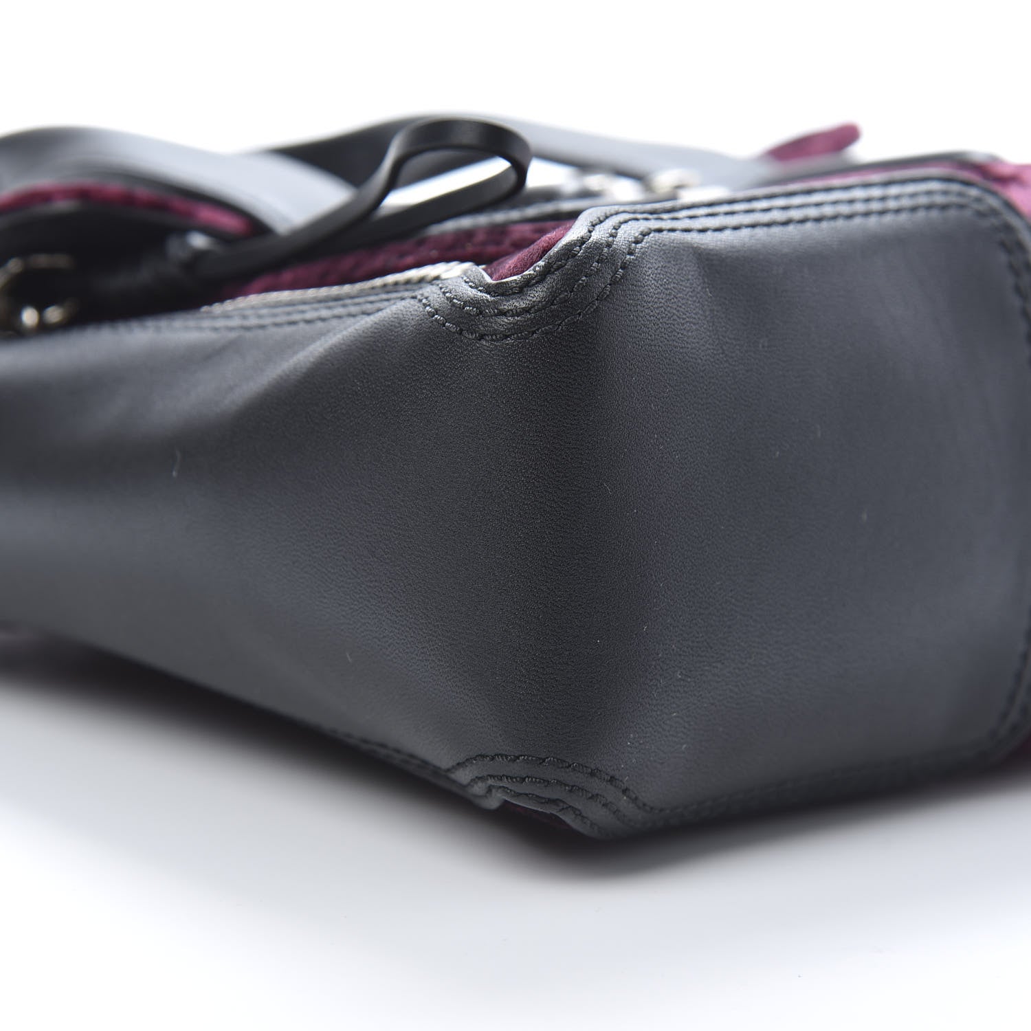 3.1 Phillip Lim 3.1 Textured Calfskin Velvet Mini Pashli Satchel Black Bordeaux 9 of 13