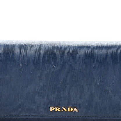Prada Vitello Move Bi-Color Continental Flap Travel Wallet Bluette Astrale 13 of 18