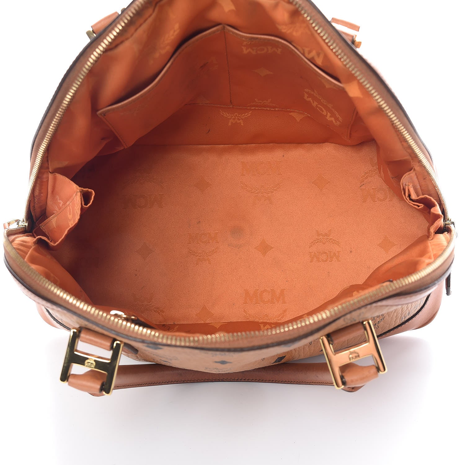 MCM Visetos Heritage Bowler Bag Cognac 5 of 27