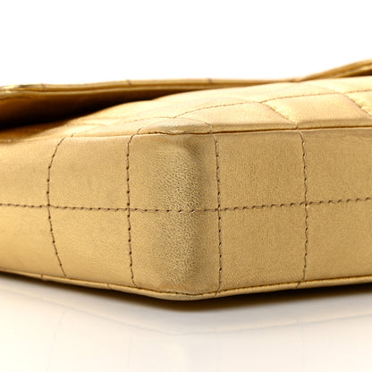 Chanel Metallic Lambskin Quilted East West Chocolate Bar Flap Gold 10 of 16