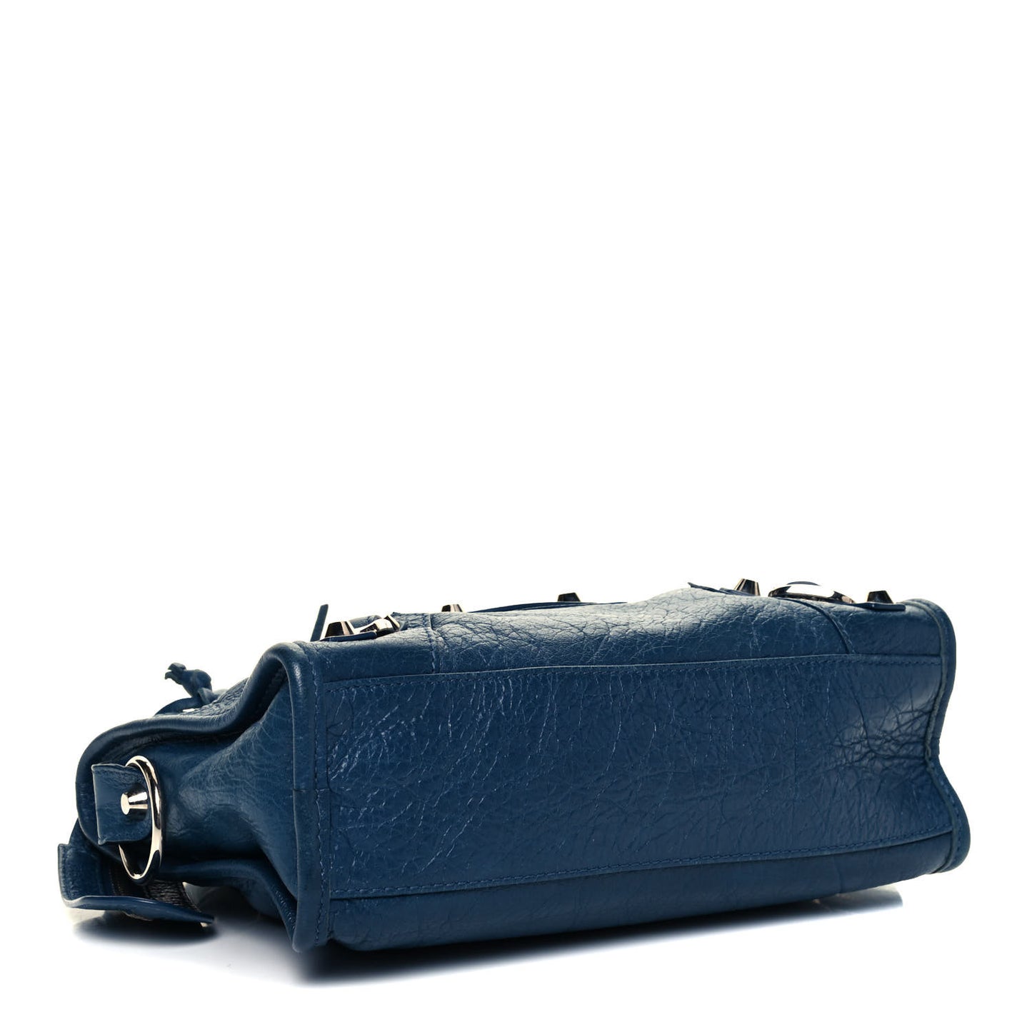 Agneau Classic Silver Hardware Mini City Bleu Profond