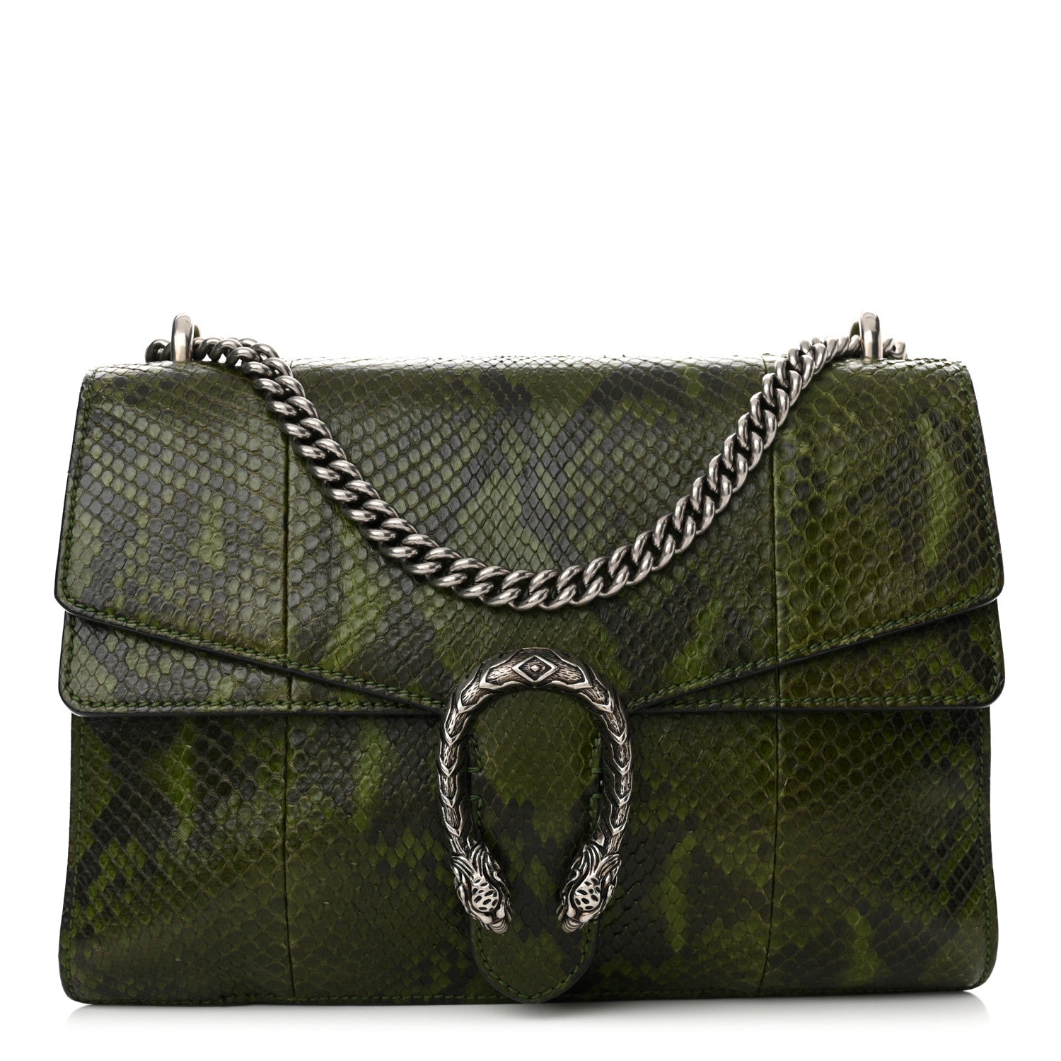 Gucci Snakeskin Medium Dionysus Shoulder Bag Green 1 of 17