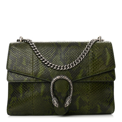 Gucci Snakeskin Medium Dionysus Shoulder Bag Green 1 of 17