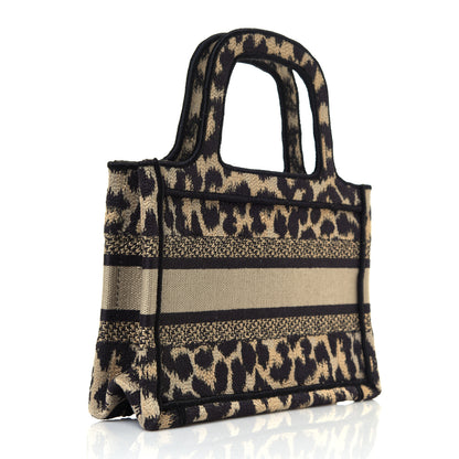 Christian Dior Canvas Mizza Embroidered Mini Leopard Book Tote Beige 2 of 4