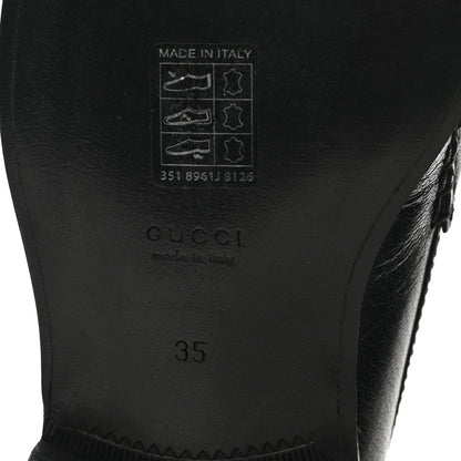 Gucci Goatskin Womens Logo 15mm Loafers 35 Black 7 of 9