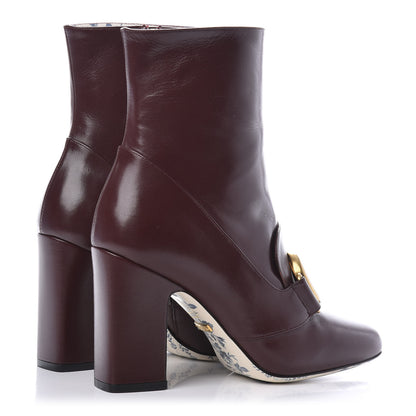Gucci Malaga Kid GG Victoire 95mm Ankle Boots 36 Vintage Bordeaux 4 of 9