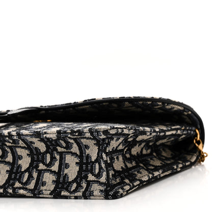 Christian Dior Oblique Saddle Chain Pouch Blue 10 of 11