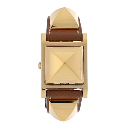 Hermes Stainless Steel Courchevel 23mm Medor Quartz Watch Gold 1 of 5