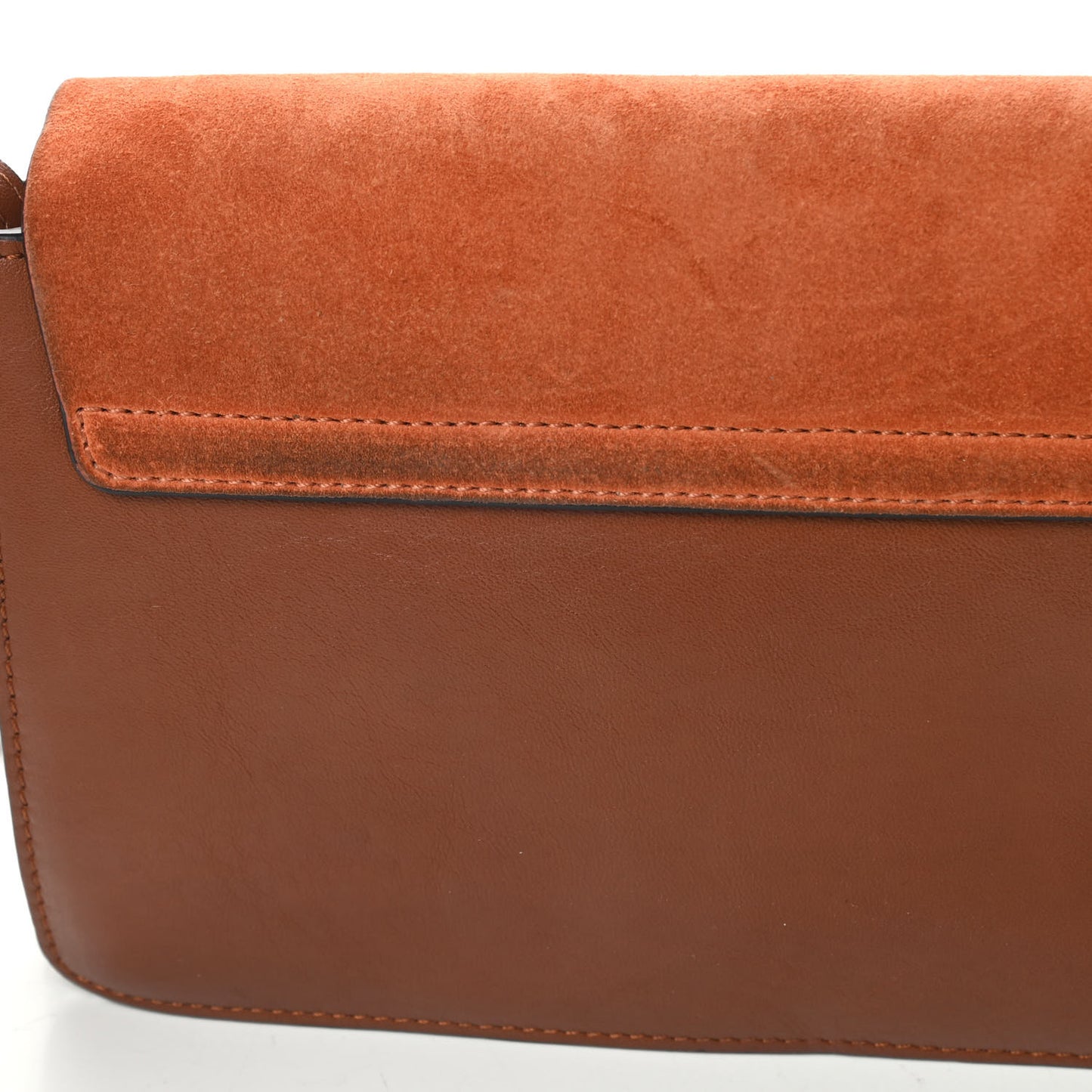 Suede Calfskin Small Faye Shoulder Bag Tobacco