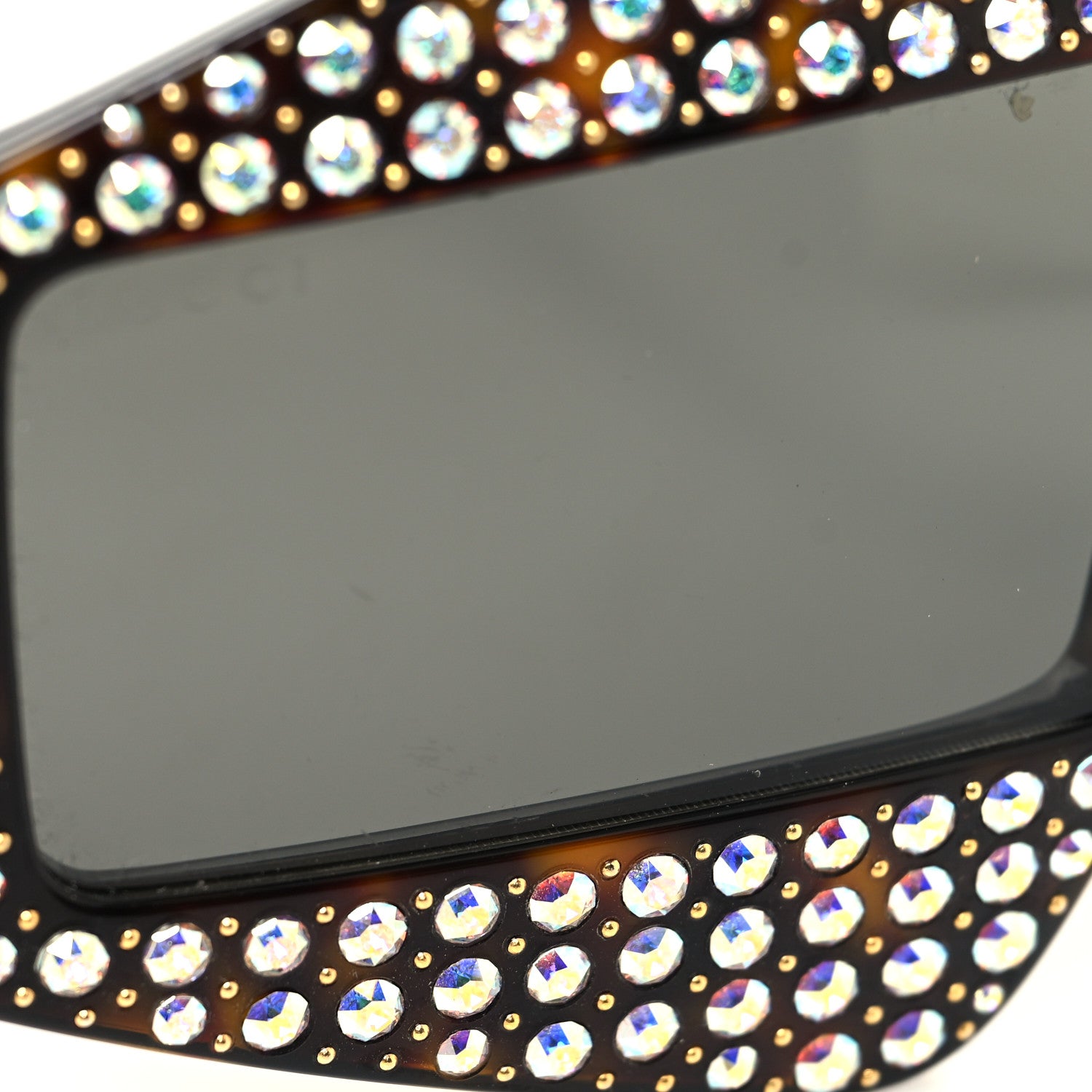 Gucci Crystal Rectangular Frame Sunglasses GG0357S Tortoiseshell 8 of 8