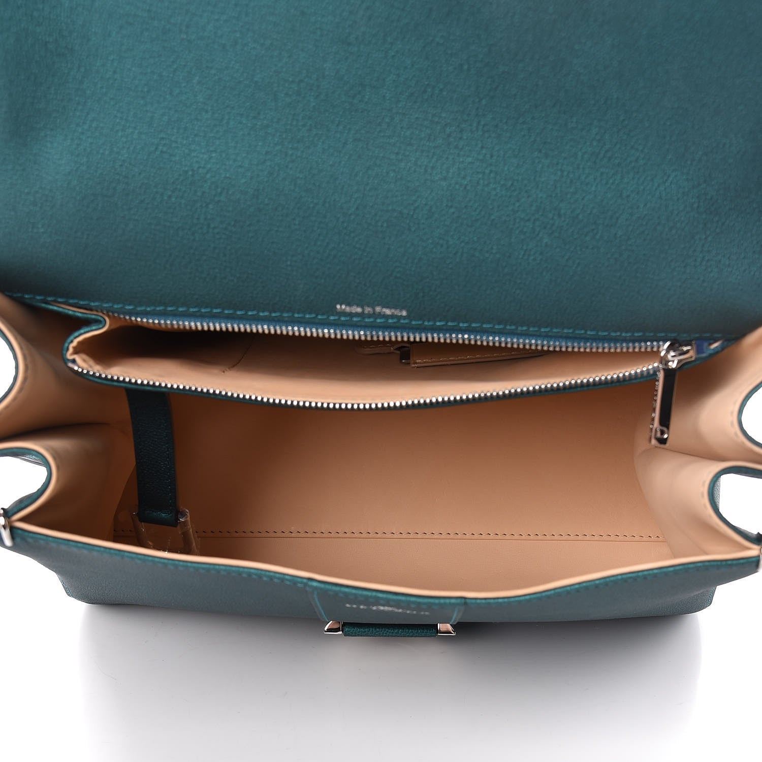 Delvaux Metallic Calfskin MM Brillant Satchel Satin Peacock 5 of 12