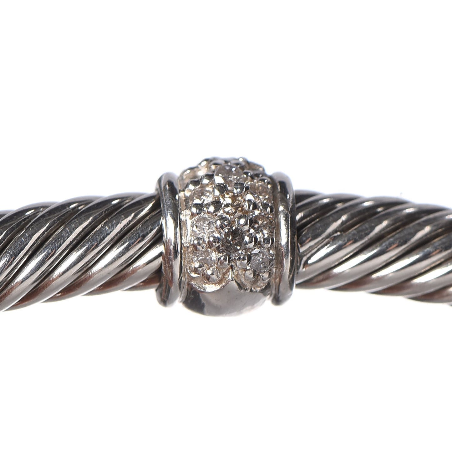 Sterling Silver Diamond 4mm Cable Classics Single Station Bracelet