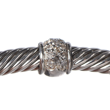 David Yurman Sterling Silver Diamond 4mm Cable Classics Single Station Bracelet 5 of 7