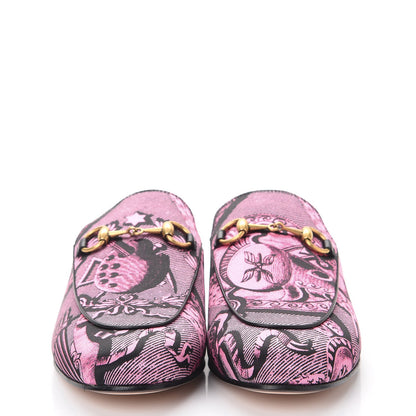 Gucci Silk Satin Saint Romain Womens Princetown Slippers 36.5 Pink Black 2 of 9