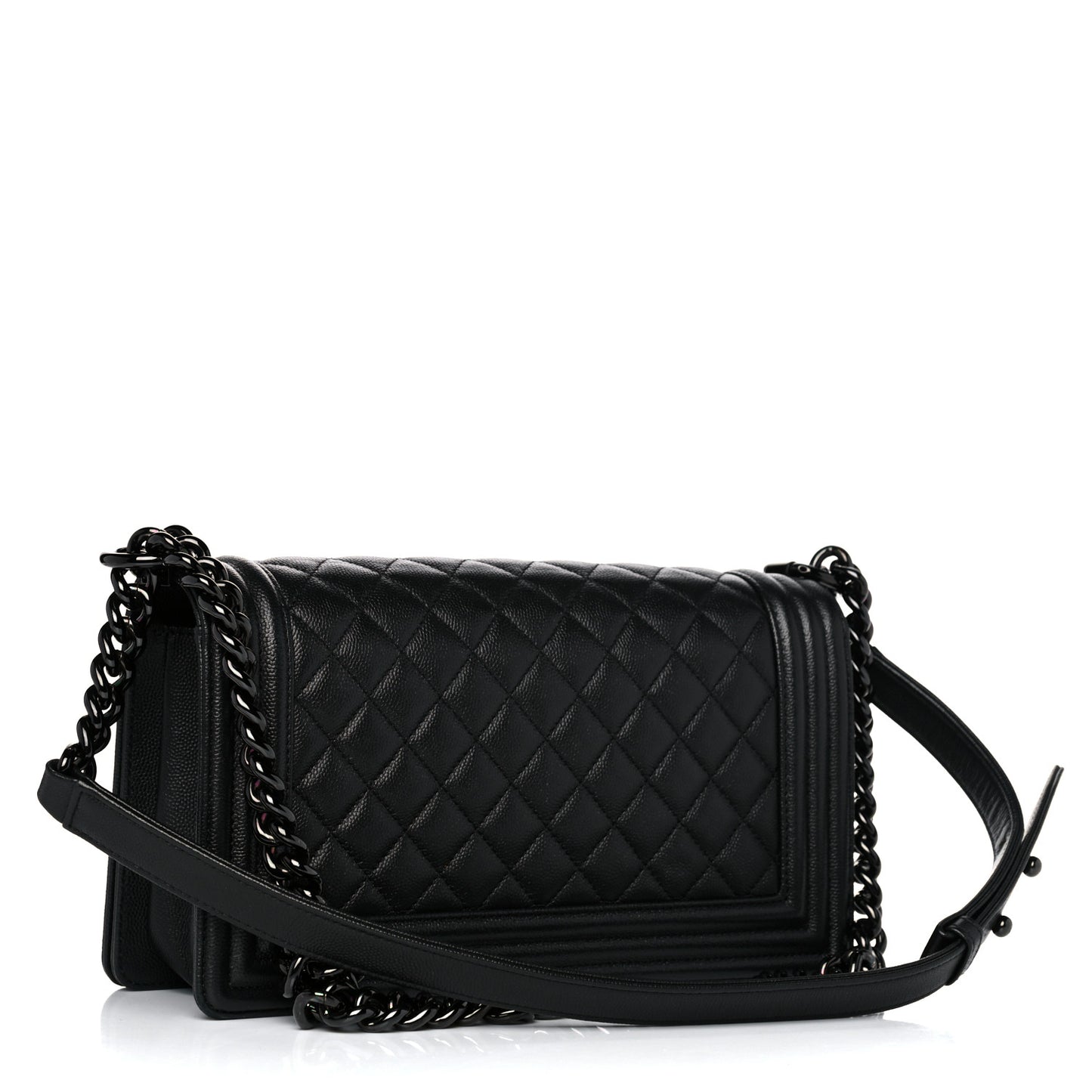 Caviar Quilted Medium Boy Flap So Black