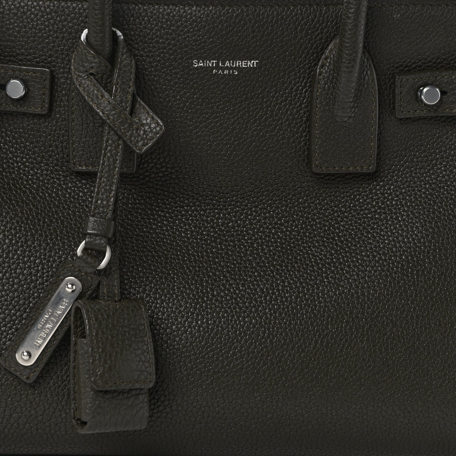 Saint Laurent Grained Calfskin Baby Sac De Jour Souple Earth 8 of 13