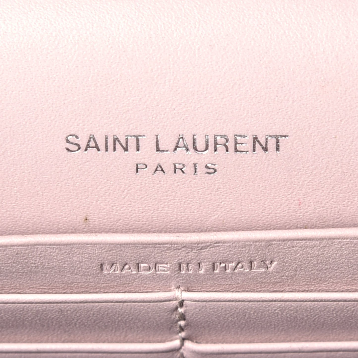 Smooth Calfskin Classic Monogram Kate Tassel Chain Wallet Marble Pink