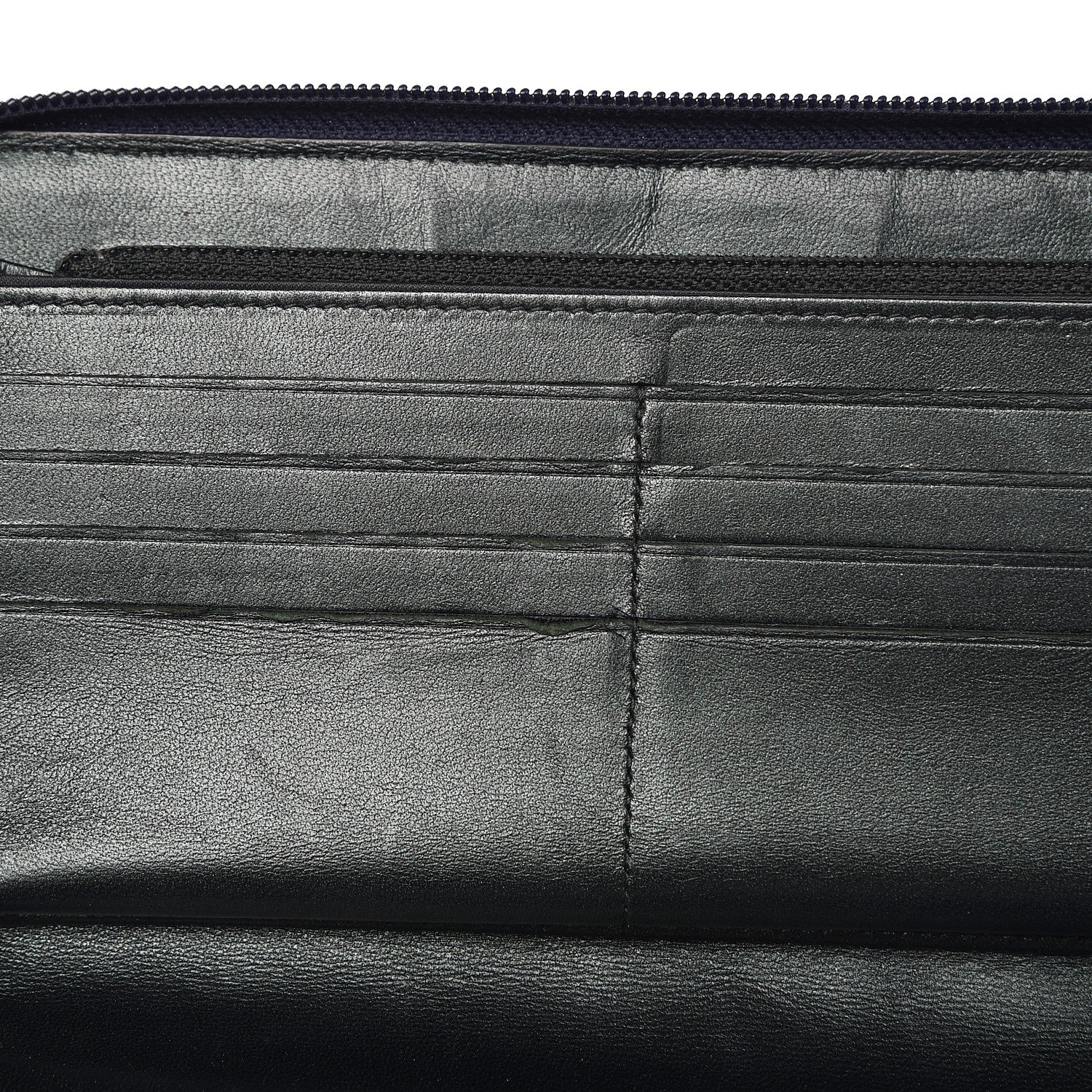 Chanel Lambskin Camellia Embossed Zip Around Organizer Wallet Navy 9 of 12