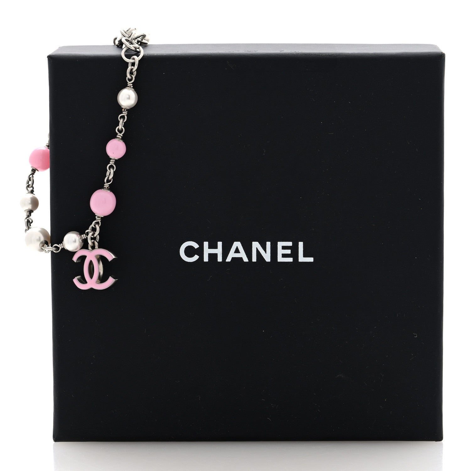 Chanel Pearl Enamel CC Bracelet Pink 5 of 5