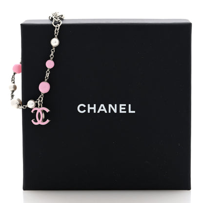 Chanel Pearl Enamel CC Bracelet Pink 5 of 5