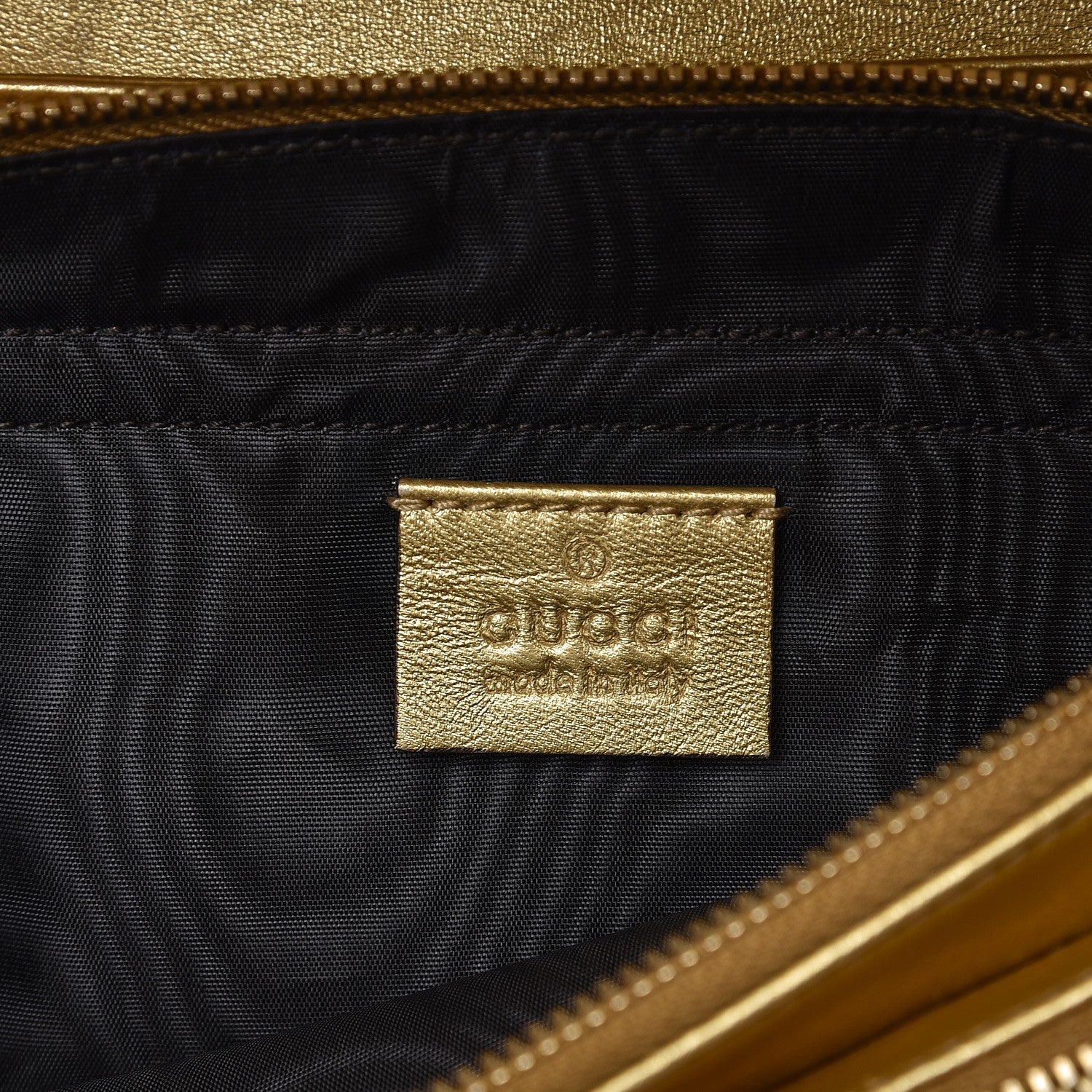 Gucci Metallic Alligator Piston Broadway Evening Bag Gold 6 of 7