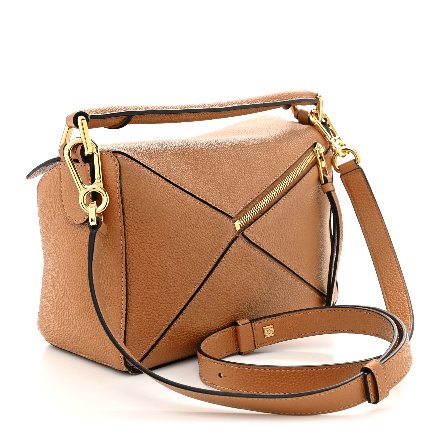 Loewe Grained Calfskin Small Puzzle Bag Tan 3 of 11