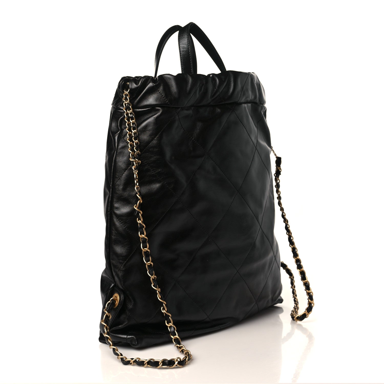 Chanel Shiny Calfskin Quilted Chanel 22 Backpack Black 3 of 9
