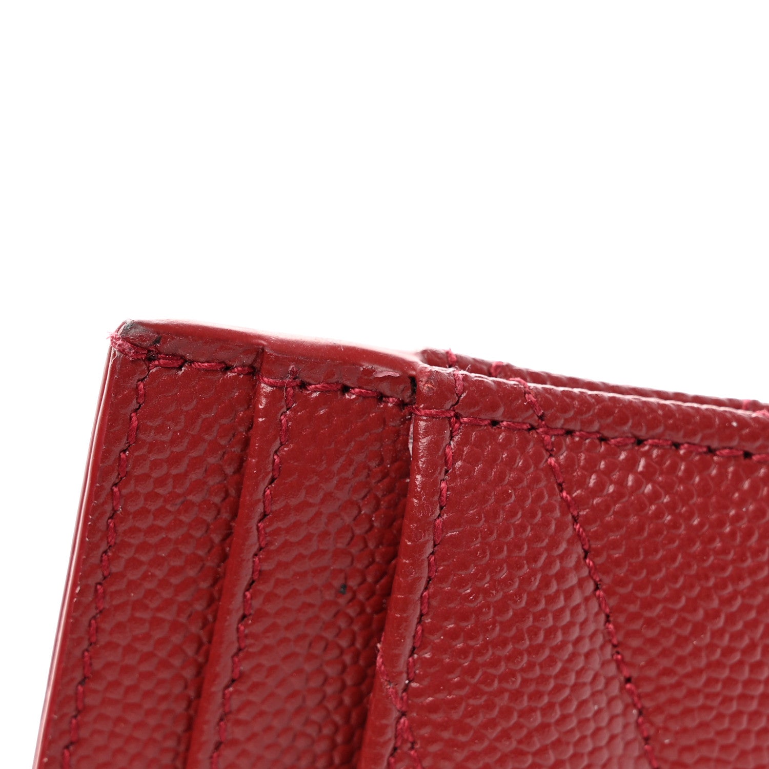 Saint Laurent Grain De Poudre Matelasse Chevron Monogram Credit Card Case Opyum Red 12 of 12