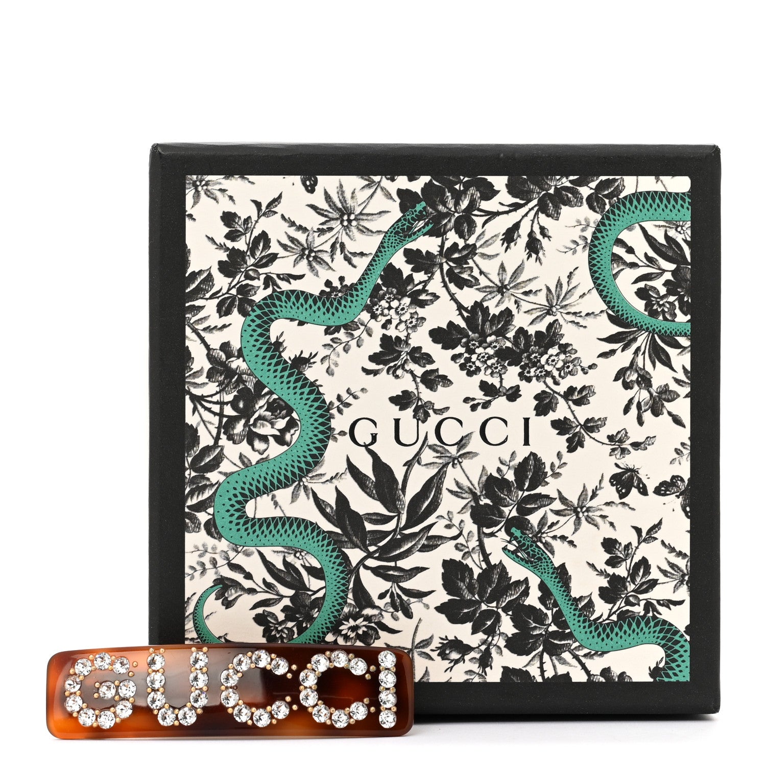 Gucci Resin Crystal Single Hair Barrette Tortoiseshell 5 of 5
