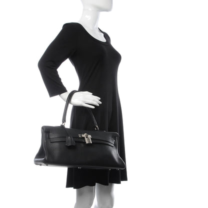 Hermes Taurillon Clemence Shoulder Kelly 40 Black 2 of 33