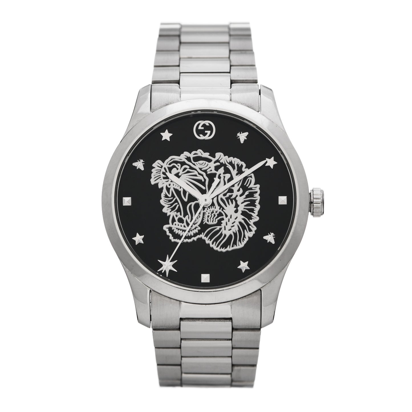 Stainless Steel 38mm G-Timeless Tiger Quartz Watch Black