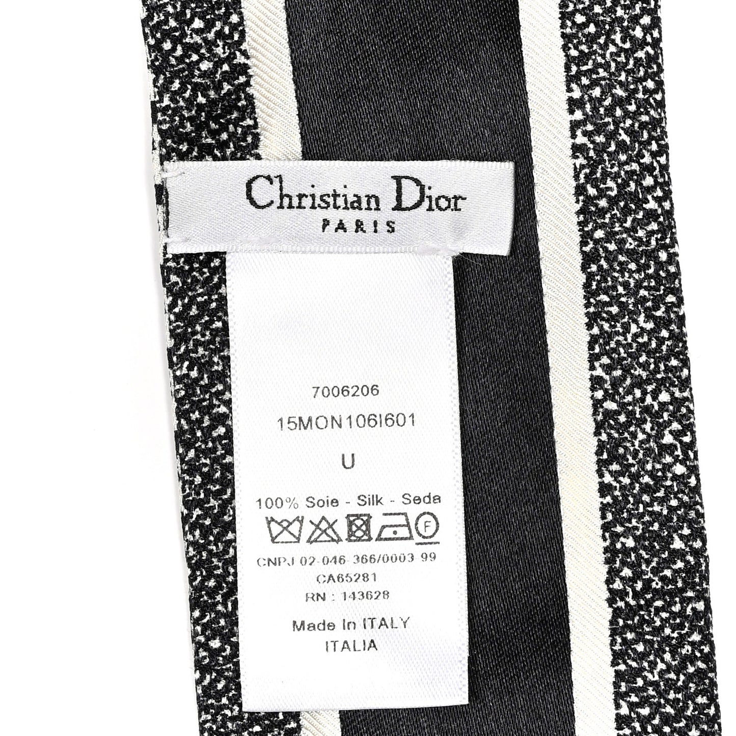 Silk Houndstooth Mitzah Scarf Black White