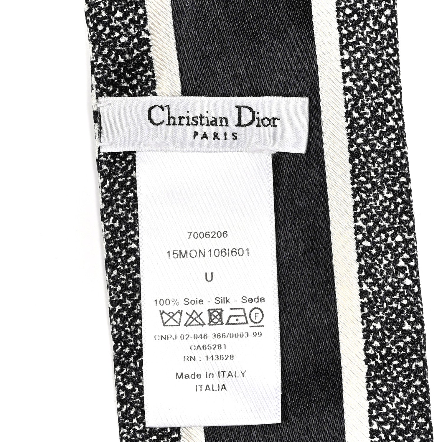Christian Dior Silk Houndstooth Mitzah Scarf Black White 3 of 5