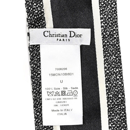 Christian Dior Silk Houndstooth Mitzah Scarf Black White 3 of 5