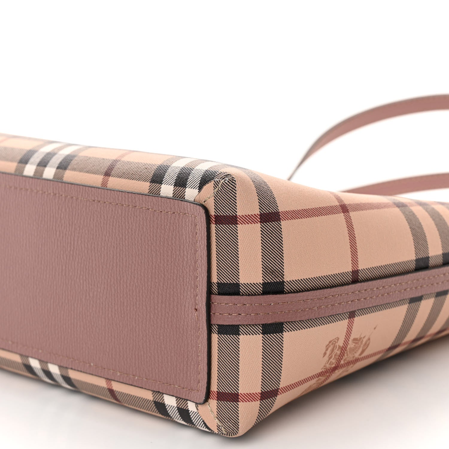 Burberry Grainy Calfskin Haymarket Check Medium Reversible Tote Dusty Pink 14 of 16