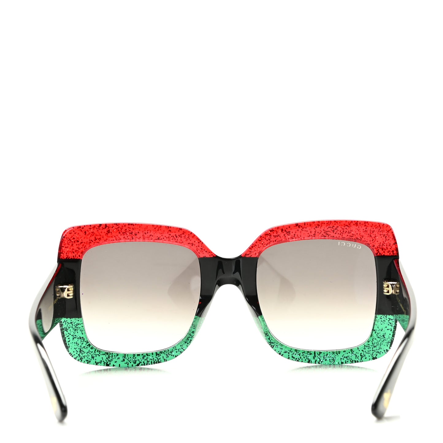 Acetate Square Frame Sunglasses GG0083S Glitter Red Black Green